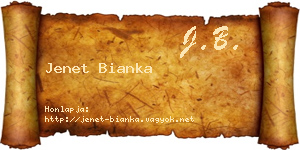 Jenet Bianka névjegykártya